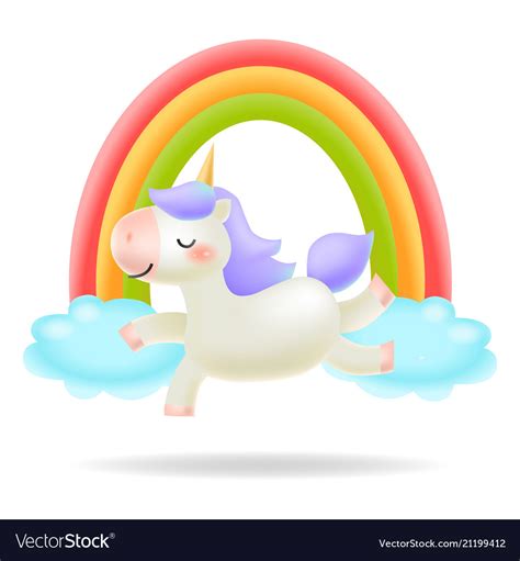 Unicorn With Rainbow Little Pony Royalty Free Vector Image
