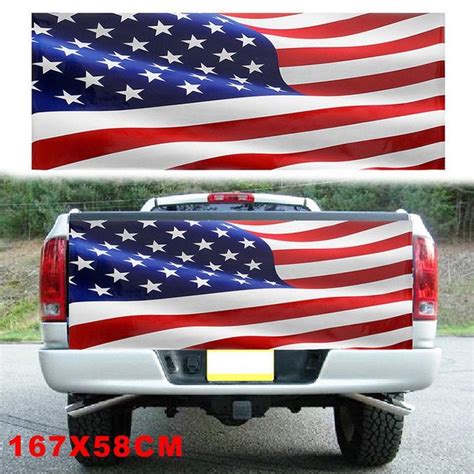 Car Stickers American Flag 167cm X 58cm Waterproof For Truck Suv