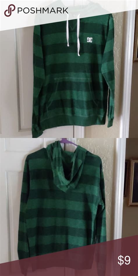 men s dc green stripped hoodie men s dc green striped hoodie excellent condition dc shirts