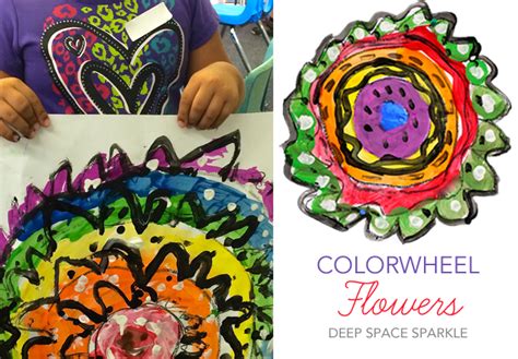 Colorwheel Flowers Art Lesson Deep Space Sparkle