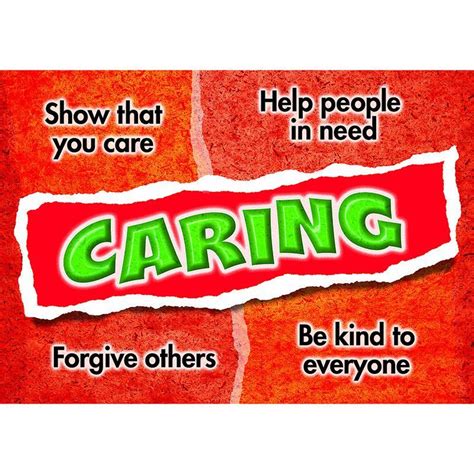 Caring Poster Classroom Essential Positive Character Traits Caring