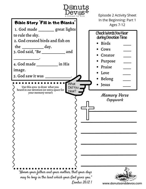 Podcast Activity Worksheets For Kids Donuts And Devos