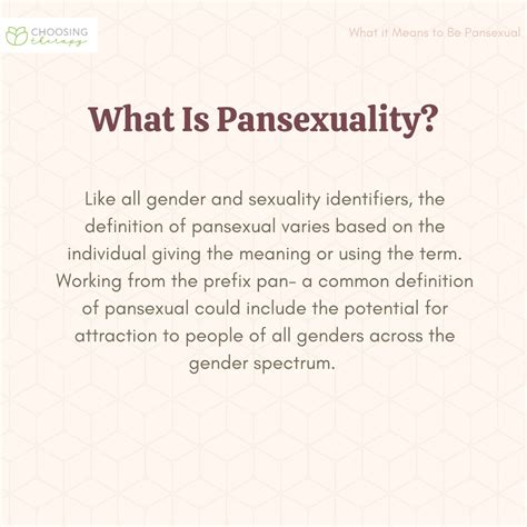 What Does It Mean To Be Pansexual Choosing Therapy