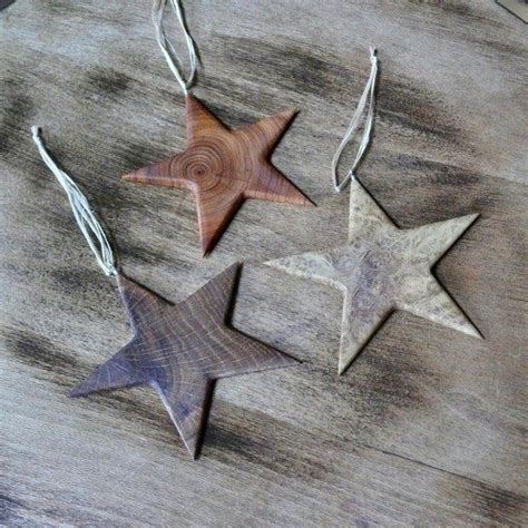 Set Of 3 Wooden Star Christmas Ornaments Christmas Star Ornament Eco