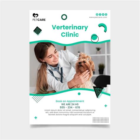 Free Vector Veterinary Clinic Flyer Template