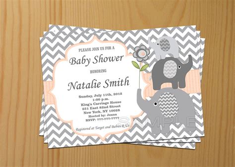 Don't settle for a generic invitation, create a custom card that you can treasure for years to come. Editable Baby Shower Invitation Elephant Baby Shower