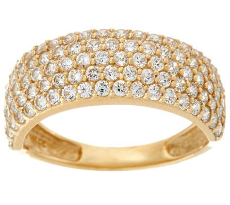 Diamonique Five Row Pave Band Ring 14k Gold Page 1 —