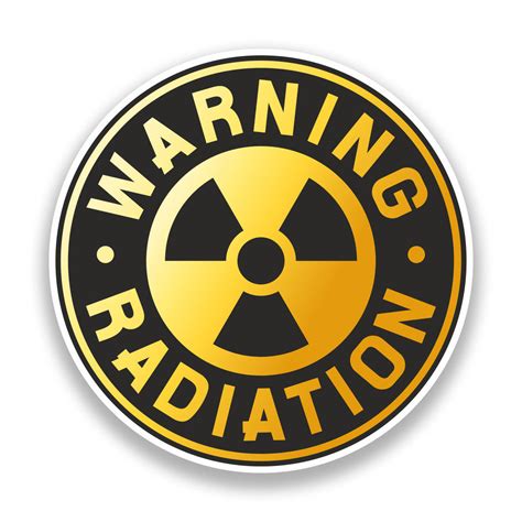 2 X Warning Radiation Vinyl Sticker Sign Radioactive 7151