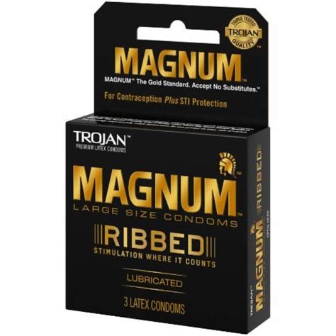 Trojan Magnum Ribbed Lubricated Large Size Latex Condoms Ct Kroger