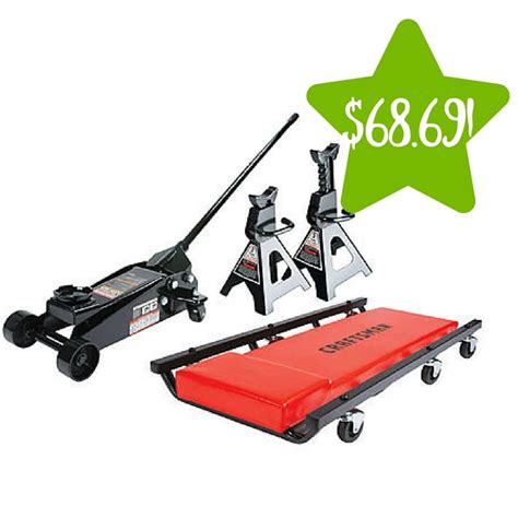 Sears Craftsman 3 Ton Floor Jack With Jack Stands And Creeper Set Only