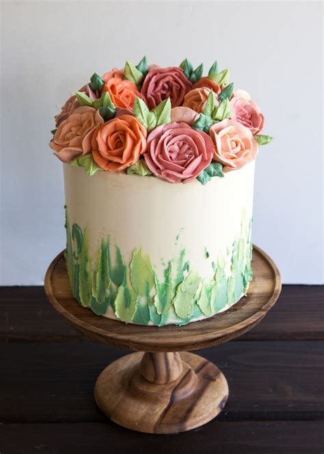 Birthday Cake With Buttercream Flowers