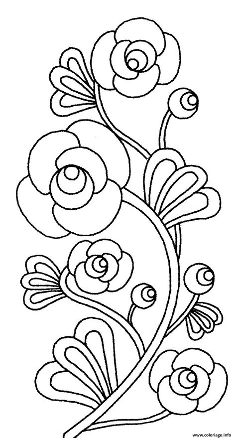 Coloriage Fleurs Roses Dessin Fleurs à Imprimer