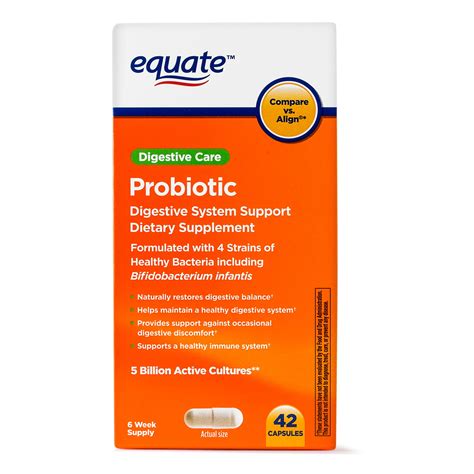 Equate Probiotic Digestive System Support Capsules 42 Ct