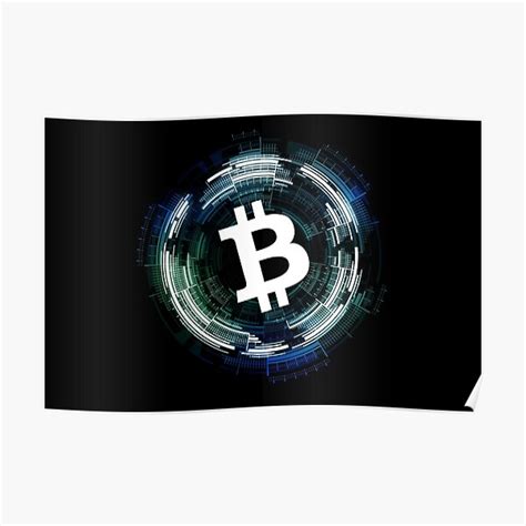 Bitcoin Btc Blockchain Global Crypto Currency Clock Logo Poster For
