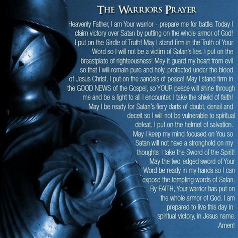 The Warriors Prayer We Know How To Do It Prayers Spiritual Warfare