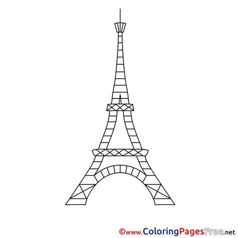 Eiffel Tower Children Download Colouring Page