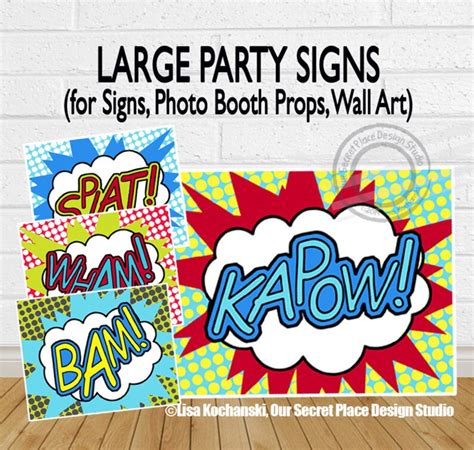 Instant Download Superhero Party Signs Super Hero Party Etsy