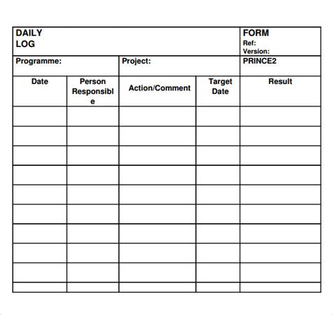 Sample Daily Log Template 15 Free Documents In Pdf Word