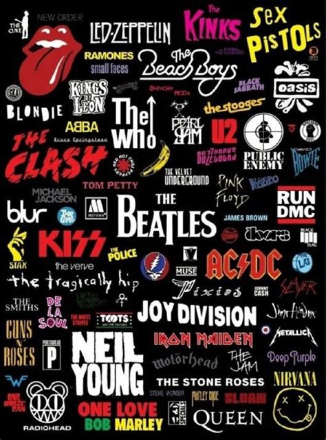 Various Band Names Poster Music Bands Band Wallpapers Rock Music