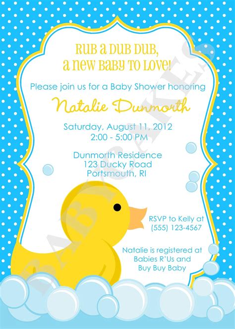Baby Shower Invitation Free Printable Rubber Duck Baby Shower Invitations
