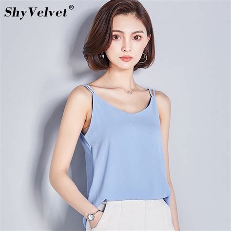 Summer Woman Sexy Chiffon Camisole Tanks Slim Tank Tops Lady S Undershirt Solid Breathable