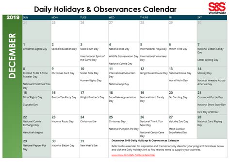 A Calendar With The Holidays And Observanes Calendars On Each Page