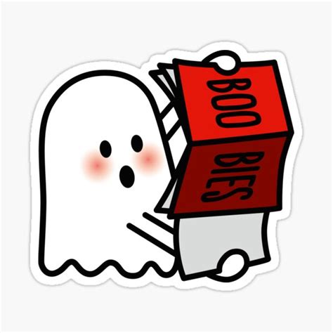 Boobies Boo Bies Ghost Centerfold Funny Halloween Erotic Magazine Naked Sticker By