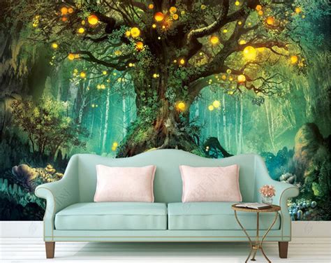 A perfect bedroom wallpaper can always do wonders to the look of your bedroom. Custom Non woven 3D Mural Wallpaper forest Living room ...