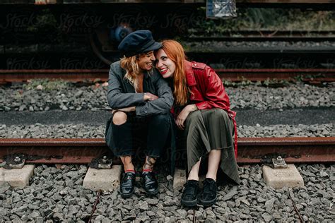 Beautiful Lesbian Couple Shoot On An Abandoned Railway Del