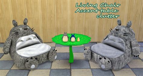 My Sims 4 Blog Totoro Mini Living Set By Kimu412