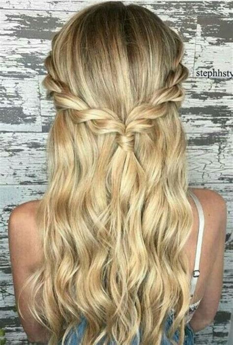 For more formal styles, try a twisted halo or half double french braids. 37 beautiful half up half down hairstyles for the modern ...
