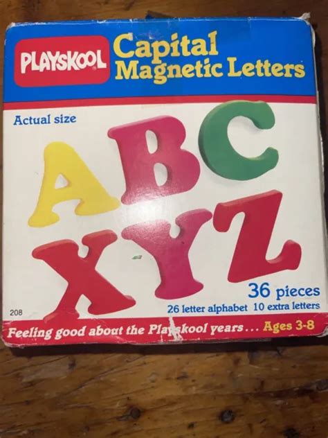 Vintage Playskool Magnetic Alphabet Capital Letters 1985 Wbox 35