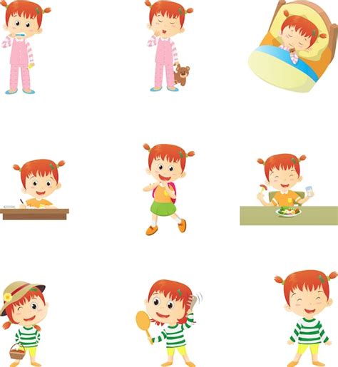 Premium Vector Daily Routines For Kids