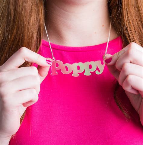 Personalised Iridescent Acrylic Name Necklace By Funky Laser