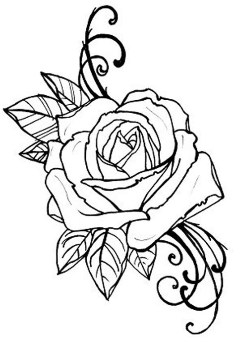 You can now print this beautiful simple rose drawing step by step coloring page or color online for free. Items similar to coloring book page, tattoo rose digital ...