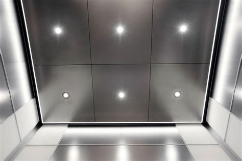 Usg has a large assortment of metal ceiling tiles that builders and architects can use for finishing projects. Elevator ceiling in Stainless Steel with Seastone finish ...