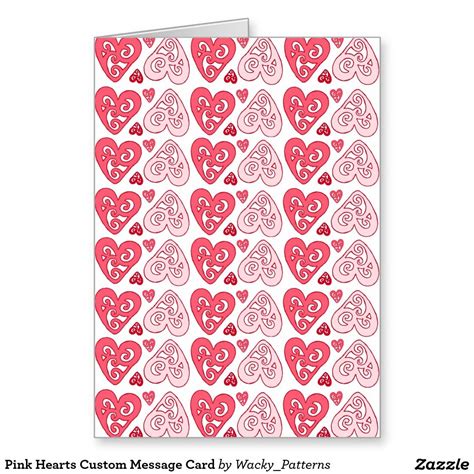 Pink Hearts Custom Message Card | Message card, Custom message, Valentine day cards