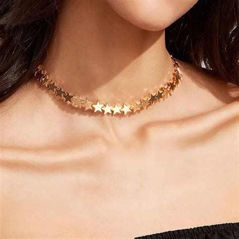 1Pc Creative Women Gold Silver Plated Star Choker Collar Necklace