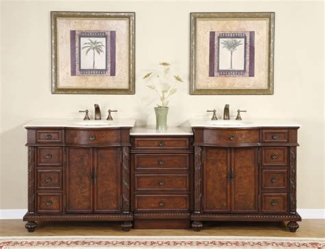 Classic marble top 1500 double bowl freestanding vanity. 90 Inch Traditional Double Bathroom Vanity with Marble