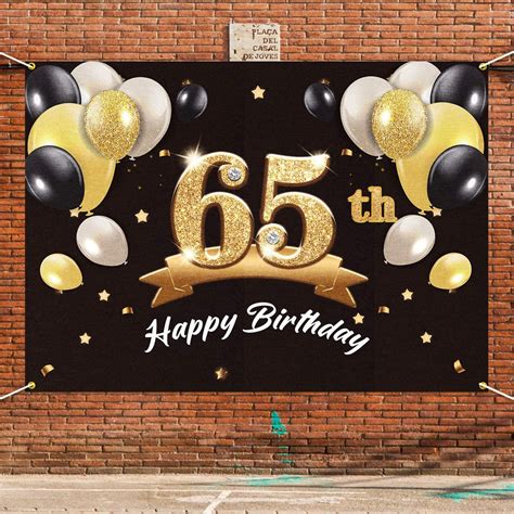 65th Birthday Party Decorations Happy 65th Birthday Banner Etsy