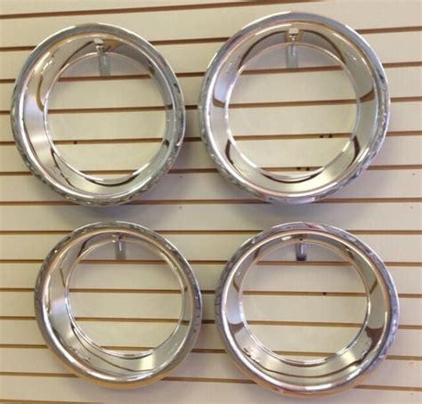 15 3 Chevy Bowtie Chrome Stainless Steel Trim Ring Set 15x8 15x10