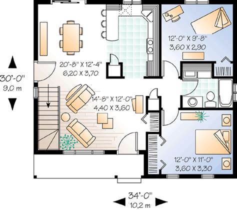 2 Bedroom Ranch With Carport 21040dr 1st Floor Master Suite Cad
