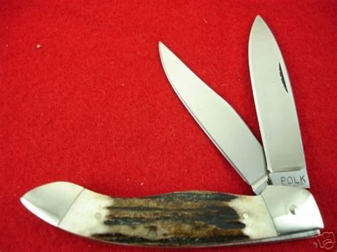 Cliff Polk Custom Stag Trapper Knife 1994 Slip Joint 19743112