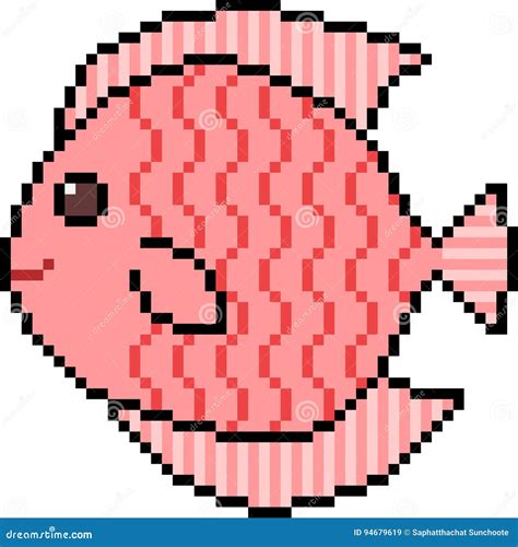 Vector Pixel Art Fish Stock Vector Illustration Of Design 94679619