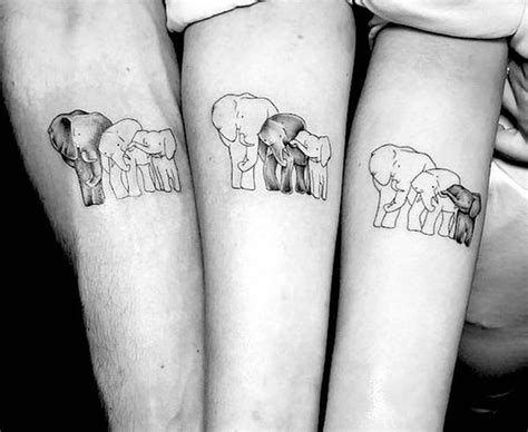 Elephant Family Temporary Tattoo Mom Dad Baby Tiny Waterproof Fake