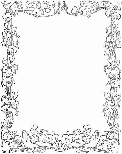 Sweet Frames Borders Coloring Flower Pea Religious