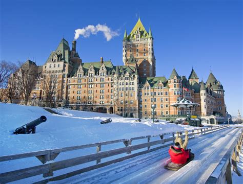 Chateau Frontenac In Winter Quebec City Canada Stock