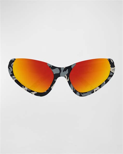 Balenciaga Monochromatic Injection Plastic Wrap Sunglasses Neiman Marcus