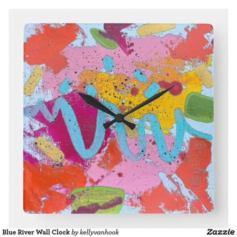 Blue River Wall Clock Wall Clock Clock Abstract