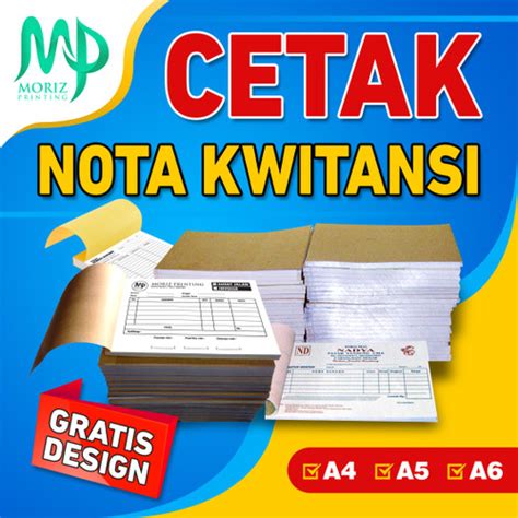 Jual Cetak Nota Nota Kwitansi Surat Jalan NCR HVS 1 Ply Ukuran